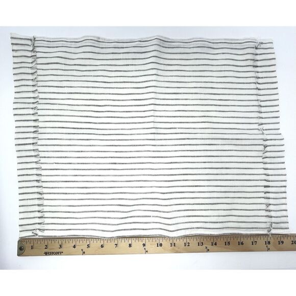 Restoration Hardware Set Of 3 Placemats Ivory Beige Linen Striped Russia RH - Picture 2 of 4